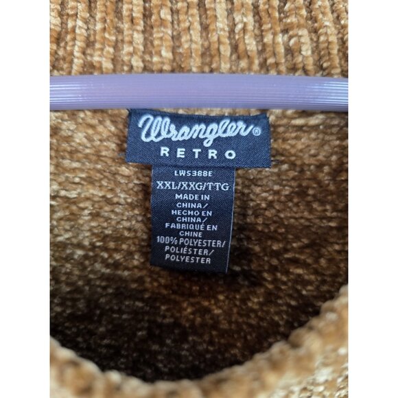 Wrangler Retro Womens Sweater Size XXL Brown Oversized Cropped Flared Sleeves - Picture 7 of 11